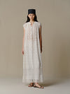 INTO THE EAST 25 Autumn/Winter Water-soluble Floral Round Neck Drawstring Dress ITE-E1DGSS030WT20DS-BAI White